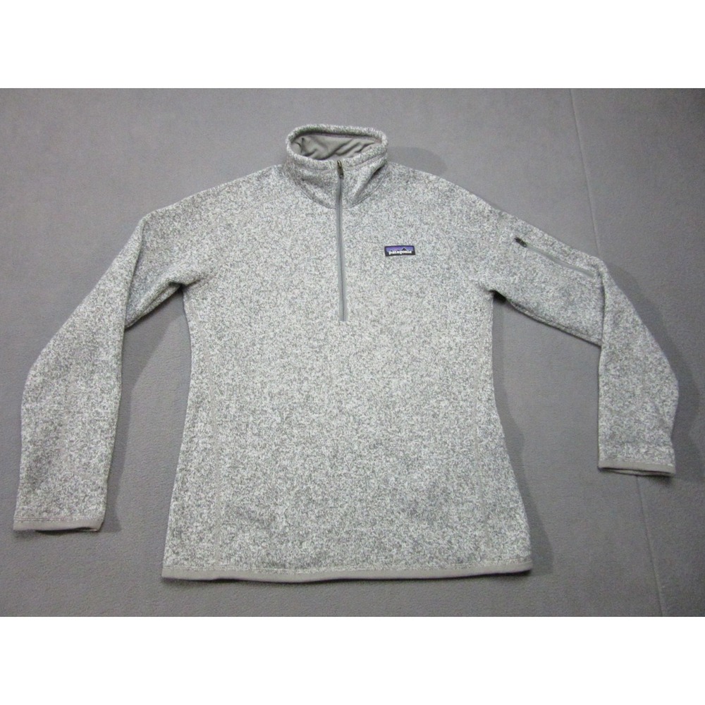 Patagonia Jacket Womens Medium Gray Better Sweater Knit Fleece Outdoor 1/4 Zip